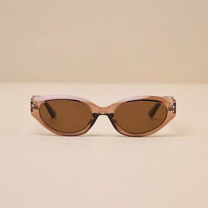 Lulus Tamsen Brown Cat-eye Sunglasses - Size One Size